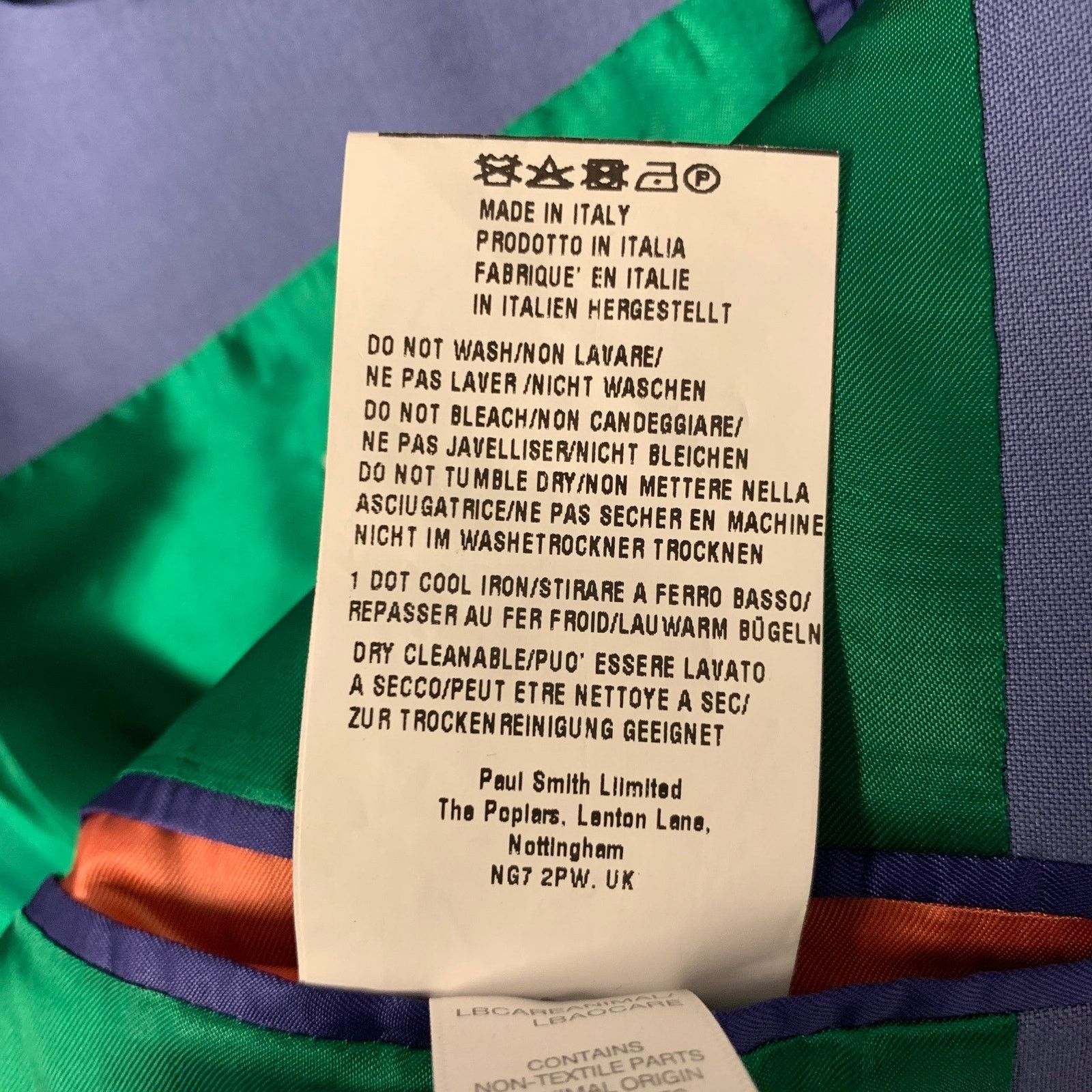 Paul Smith PAUL SMITH 38R Blue Periwinkle Wool Mohair Notch Lapel Suit Size 38R - 9 Thumbnail
