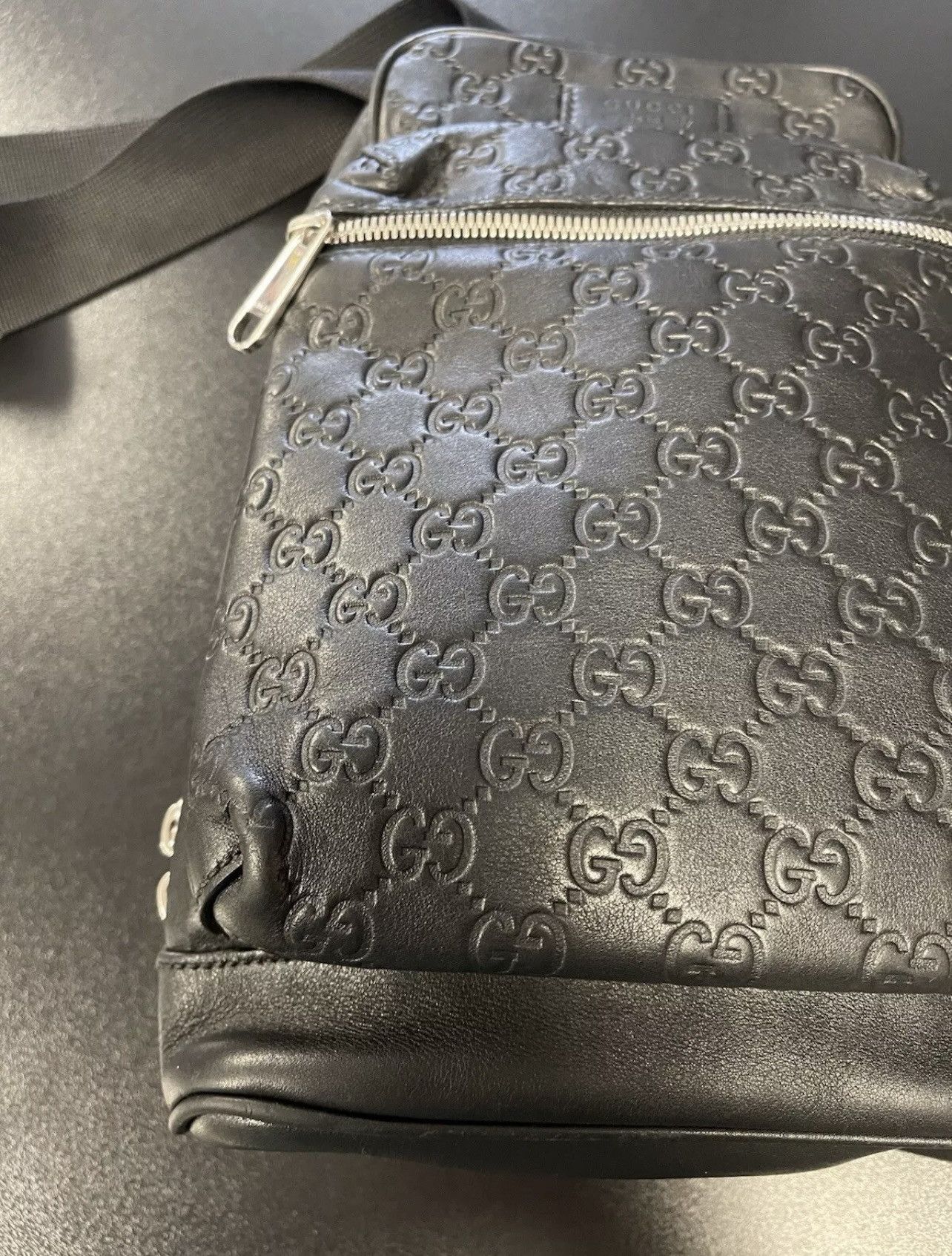 Gucci GUCCI Guccisima Shoulder Bag Leather Black Silver Hardware Size ONE SIZE - 4 Thumbnail