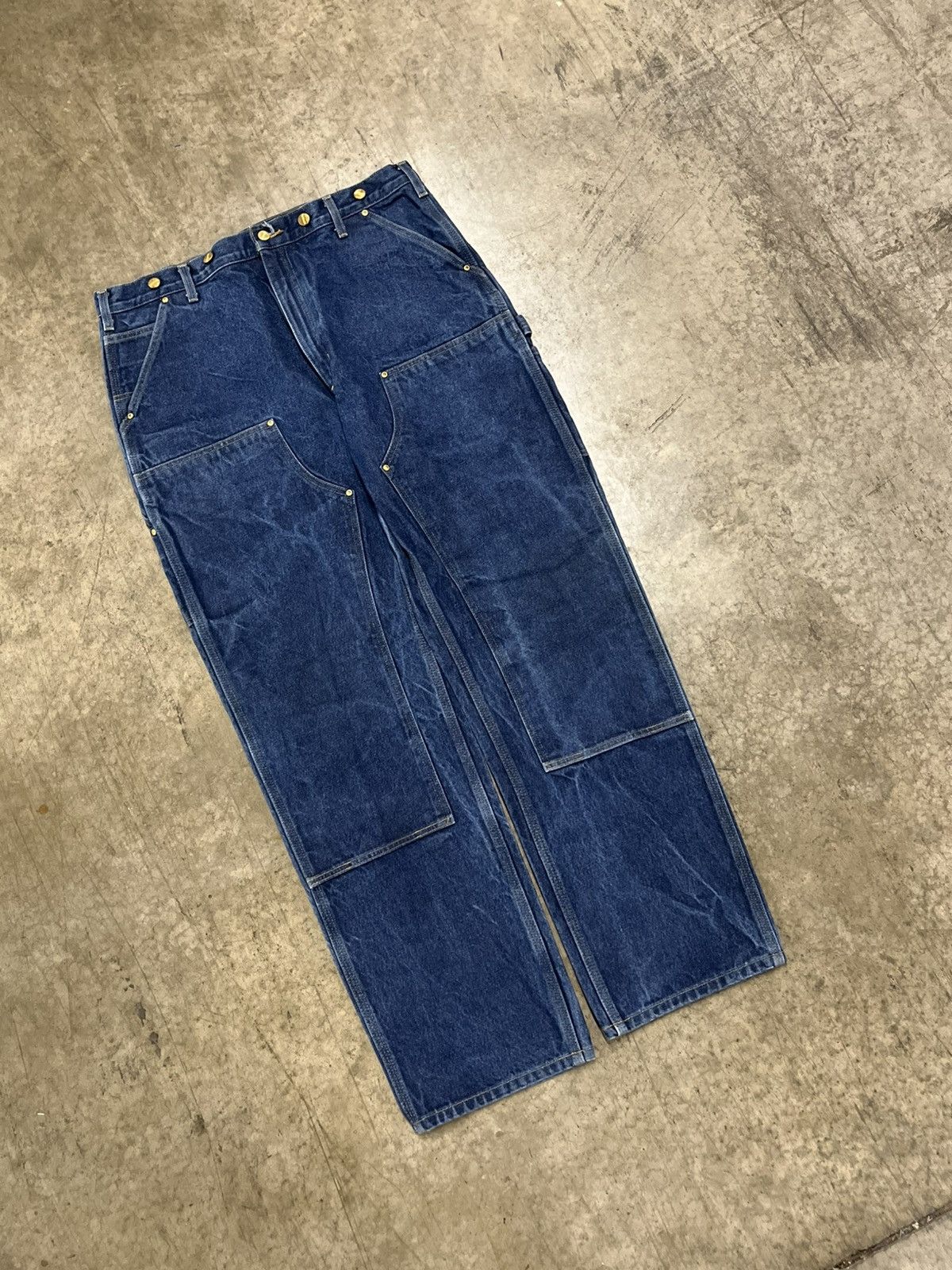 Carhartt Carhartt double knees denim pair rare streetwear hype baggy Size US 36 / EU 52 - 3 Thumbnail