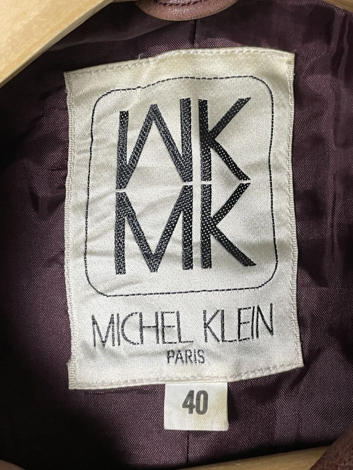 Designer × Michel Klein × Vintage MK Michel Klein Long Leather Jacket (52) Size US XXS / EU 40 - 10 Thumbnail