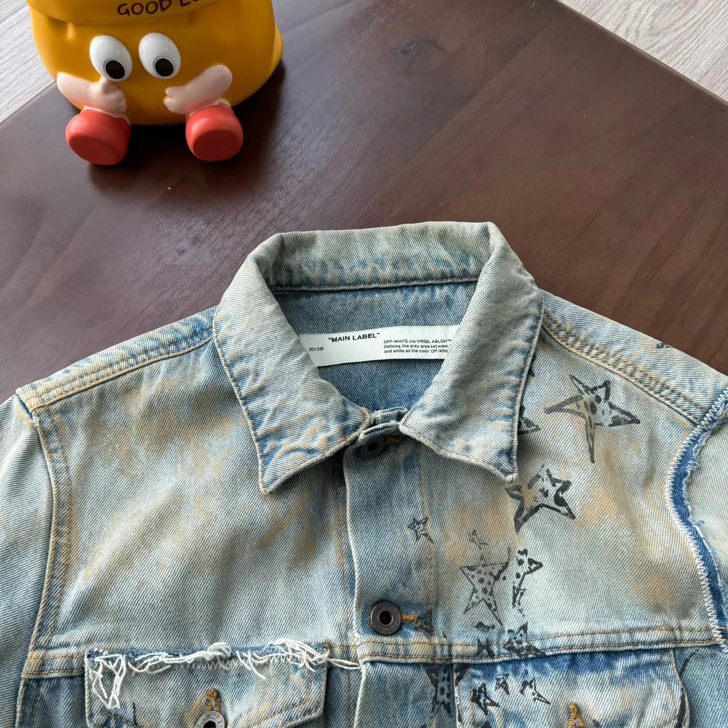Off-White OW Distressed Graffiti Denim Jacket M Mint Size US M / EU 48-50 / 2 - 4 Thumbnail
