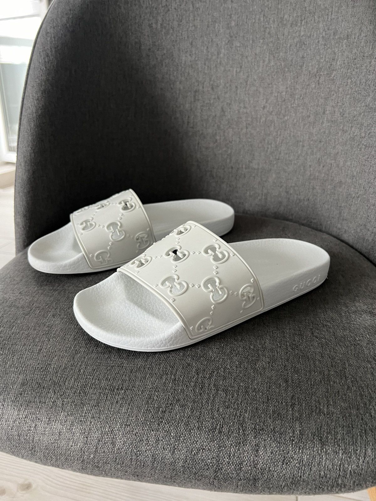 Gucci Gucci White Slides Sandals Size 39 Luxury Designer Size US 6.5 / EU 39-40 - 3 Thumbnail