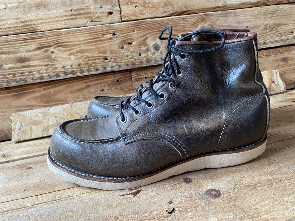 Red Wing Redwing moc-toe charcoal rough leather boots sz12D Size US 12 / EU 45 - 13 Thumbnail
