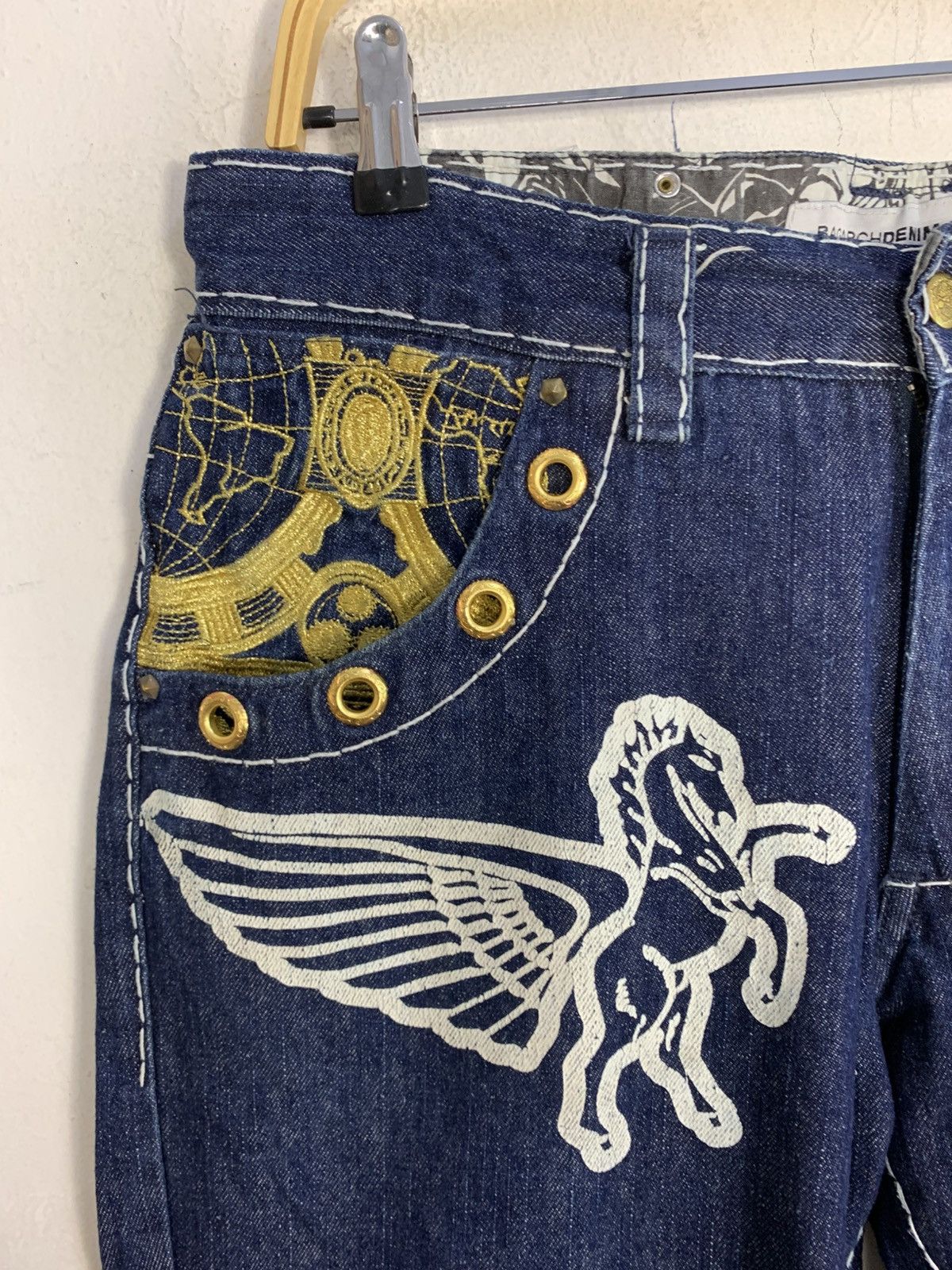 Japanese Brand Bagarch Pegasus Baggy Straight Cut Embroidery Pocket Size US 32 / EU 48 - 5 Thumbnail