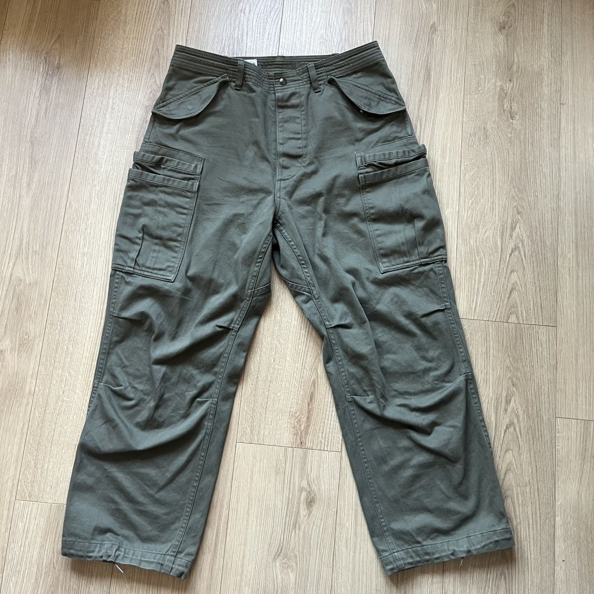 Sassafras Overgrown 4/5 Olive One Washed Cargo Pants in Olive Size US 32 / EU 48 - 1 Thumbnail