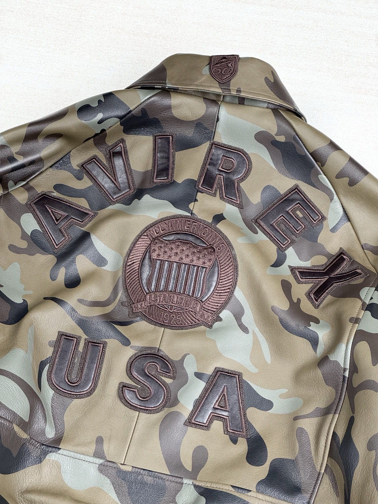 Avirex camo leather jacket Size US L / EU 52-54 / 3 - 7 Thumbnail