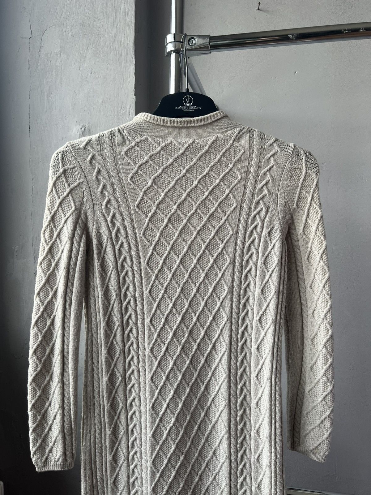 Max Mara Max Mara Cream Cable Knit Aran sweater dress wool blend Size S / US 4 / IT 40 - 9 Thumbnail