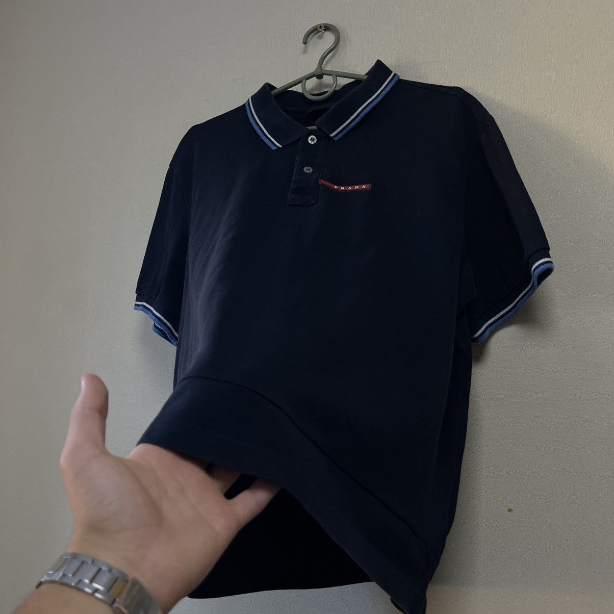 Prada Vintage Prada Polo T-Shirt Luxury Size US XXL / EU 58 / 5 - 5 Thumbnail