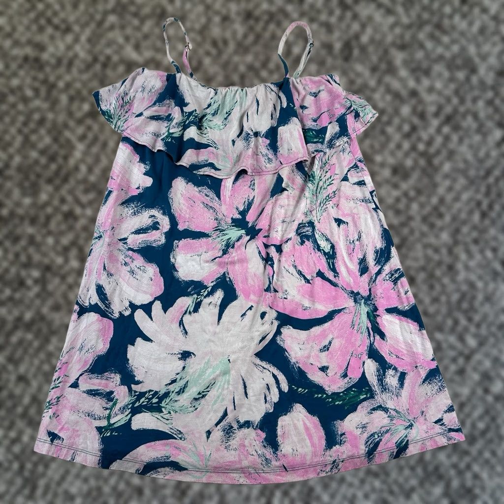 Lilly Pulitzer Lilly Pulitzer Annastasha Dress Tidal Wave Pans Garden Womens Small S Spaghetti Strap Shift Floral Tidal Wave/ Multi Size S / US 4 / IT 40 - 1 Thumbnail