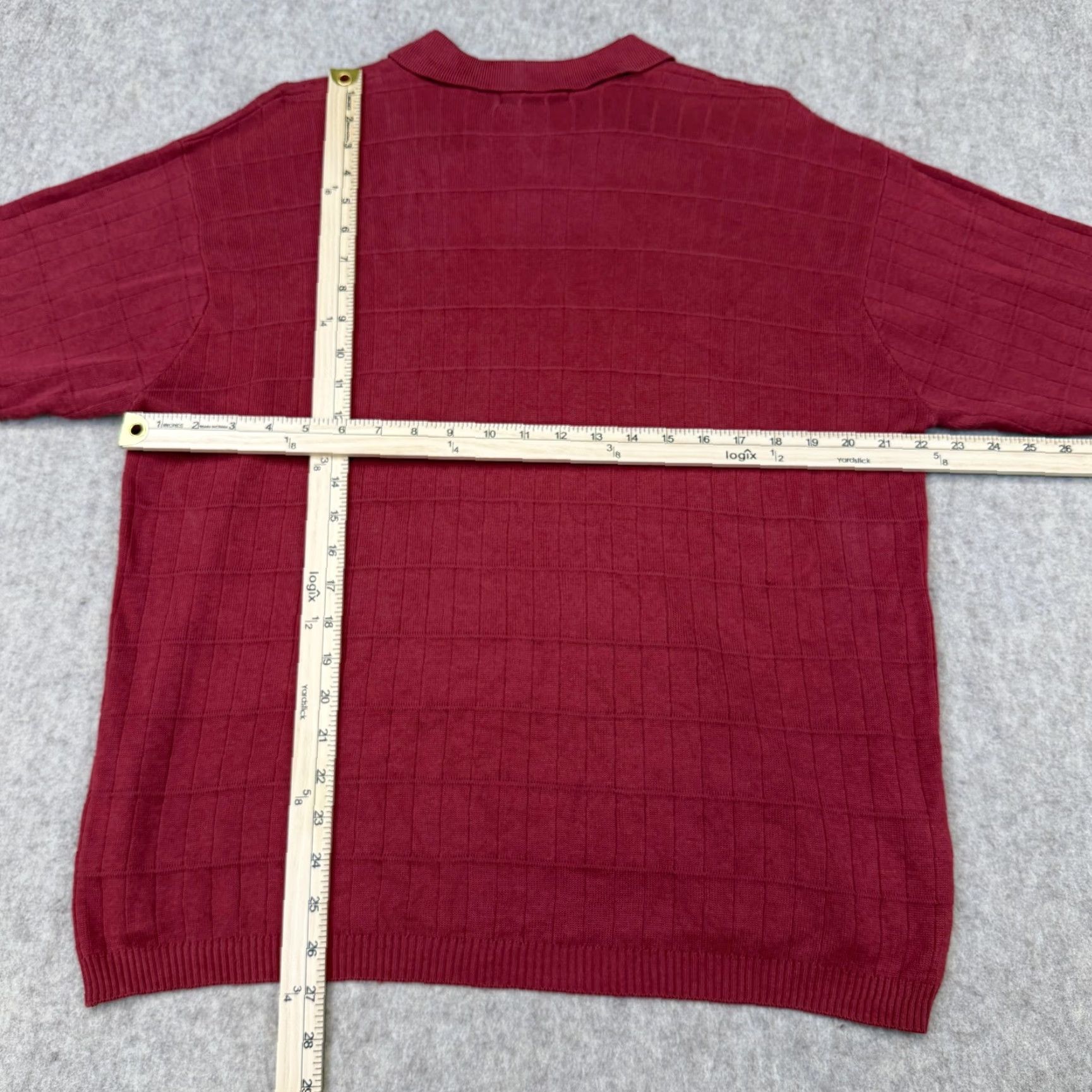 Vintage VINTAGE Anthology Sweater Mens Large Red Silk Cotton Collared Short Sleeve Knit Pullover Size US L / EU 52-54 / 3 - 6 Thumbnail