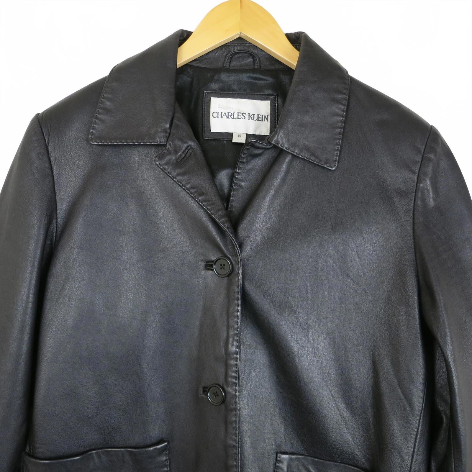 Other Charles Klein Black Leather Button-Up Jacket Women's M Size M / US 6-8 / IT 42-44 - 2 Thumbnail