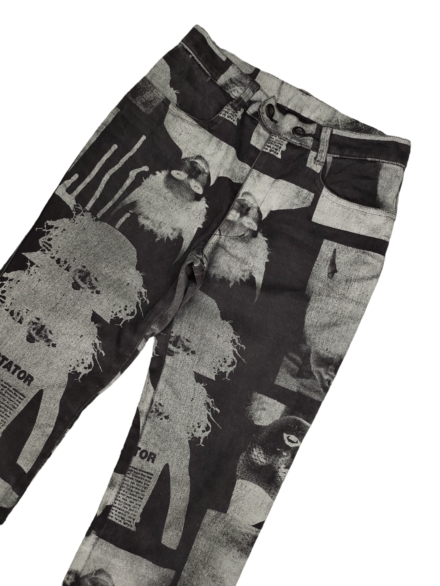Jean Paul Gaultier Flare Pants Algonquins 'Dictator' Printed Boot Cut Jpg Style Size US 27 - 4 Thumbnail