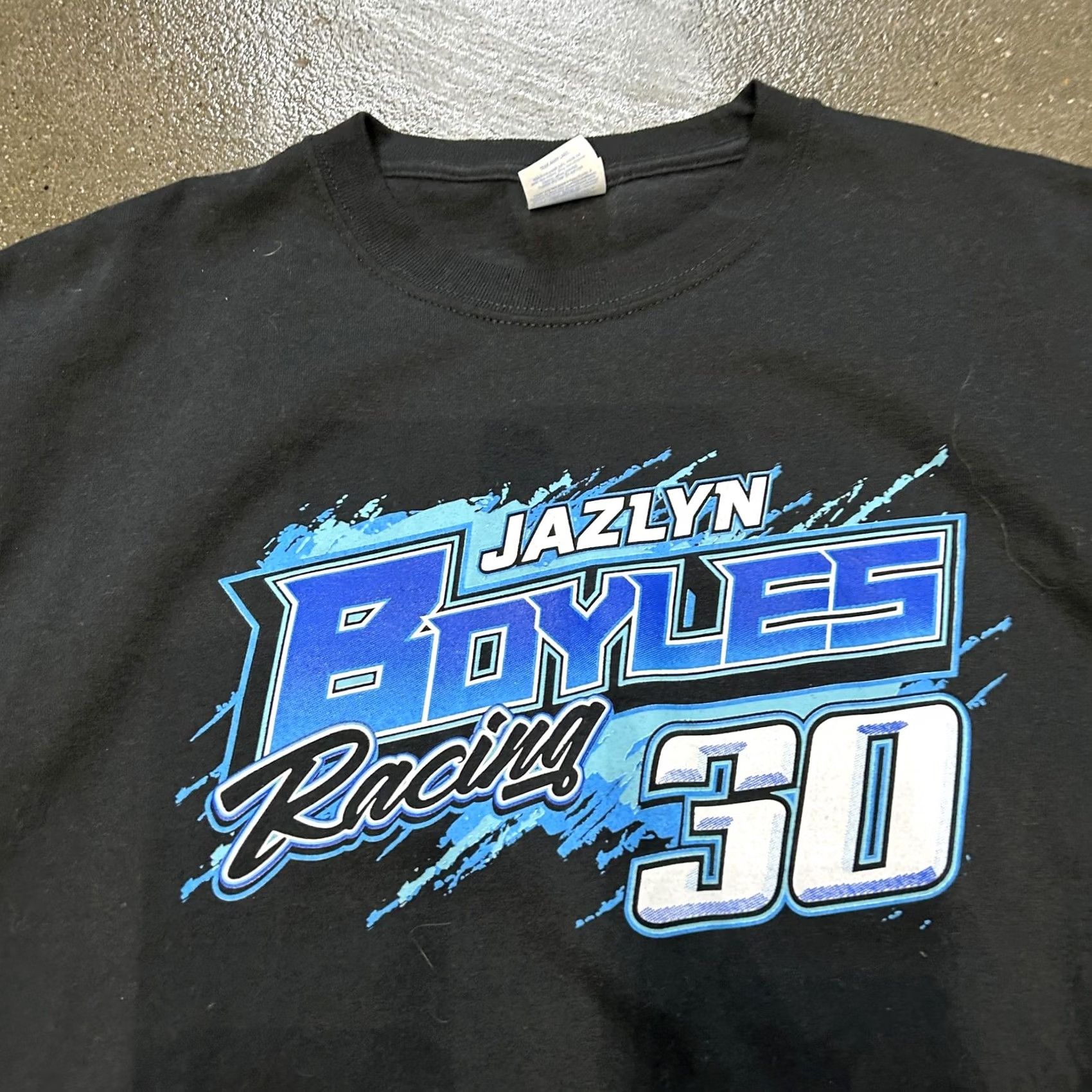 Port & Company Port & Company Shirt Mens XL Black Graphic Tee T-Shirt Jazlyn Boyles Racing 30 Crew Neck Short Sleeve Graphic Print T-Shirt Size US XL / EU 56 / 4 - 2 Thumbnail