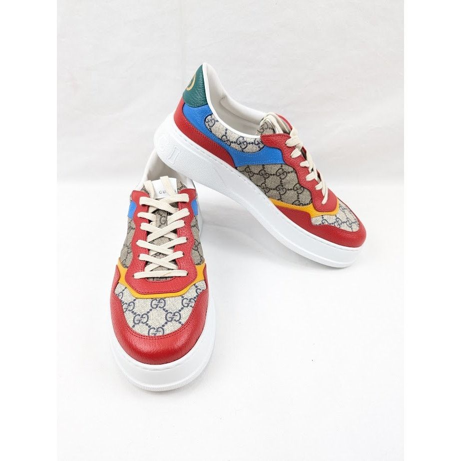 Gucci o1rshd1 Supreme Low-Top Sneakers in Beige/Blue/Red Size US 12.5 / EU 45-46 - 13 Thumbnail