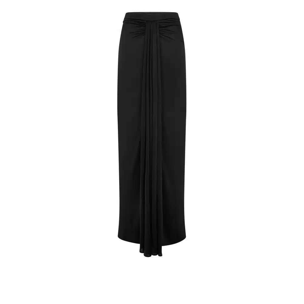 Tom Ford o1loc1c0426 GCJ372 Draped Jersey Maxi Skirt in Black Size 26" / US 2 / IT 38 - 1 Preview