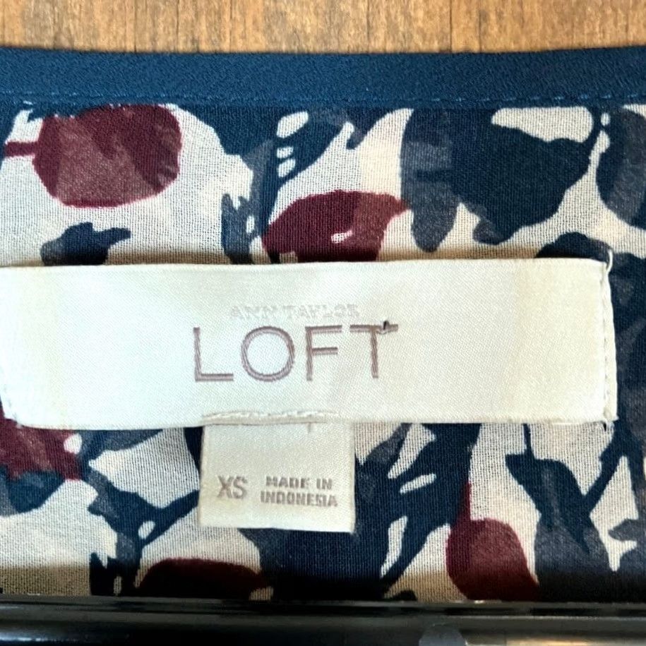 Ann Taylor Ann Taylor LOFT Womens Blouse Multi Floral Sheer Button Down Long Sleeve XS Size XS / US 0-2 / IT 36-38 - 6 Thumbnail