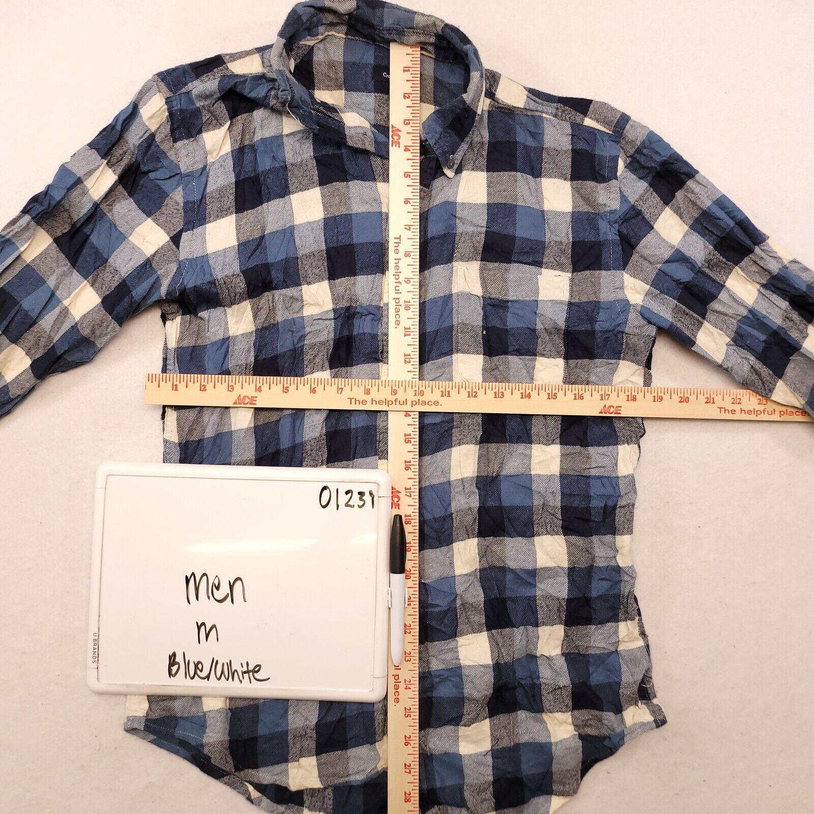 Croft & Barrow Croft & Barrow Gingham Flannel Shirt Mens Size M Blue White Size US M / EU 48-50 / 2 - 6 Thumbnail