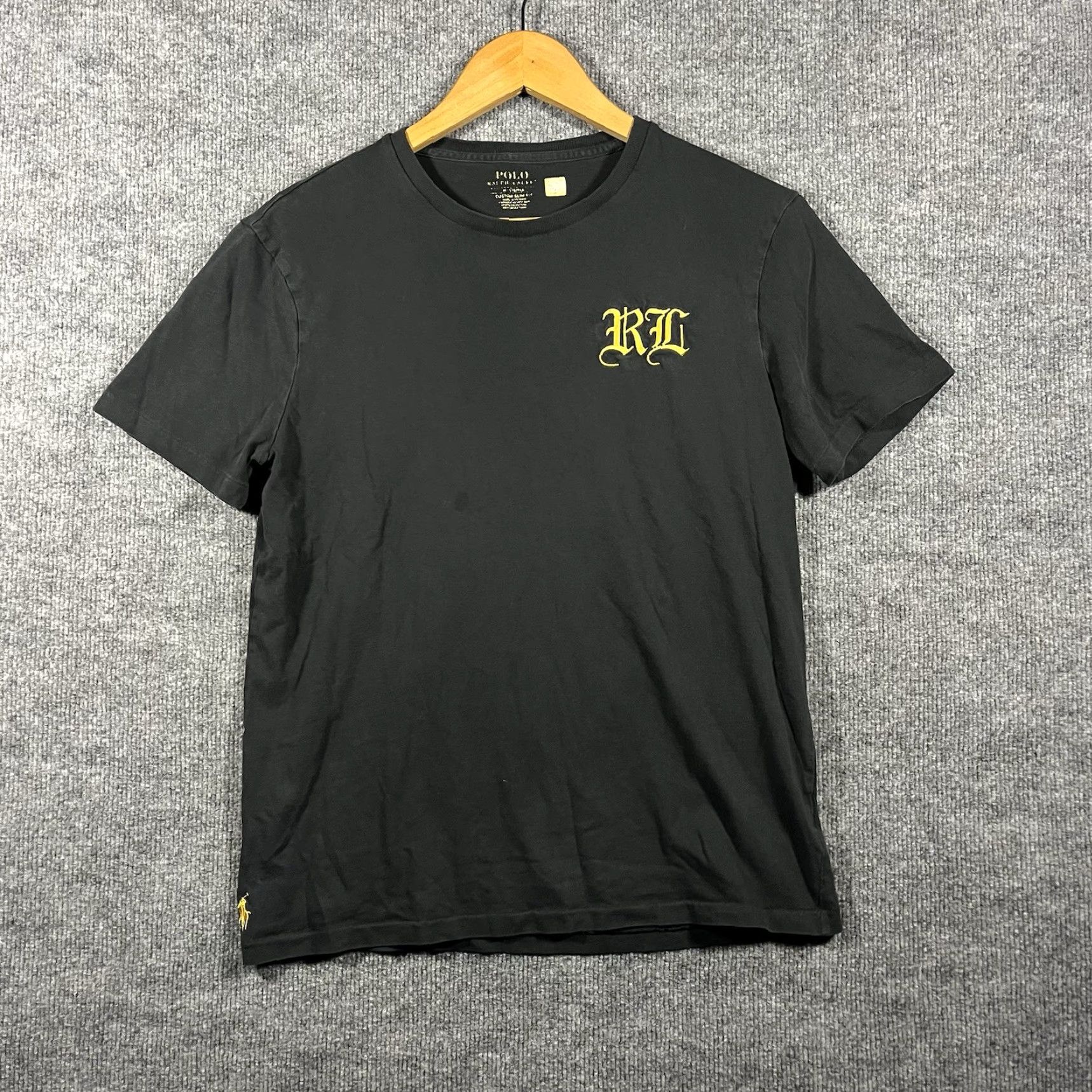 Polo Ralph Lauren Polo Ralph Lauren Shirt Mens M Black Slim Custom Embroidered RL T-Shirt Short Sleeve Crew Neck Size US M / EU 48-50 / 2 - 2 Thumbnail