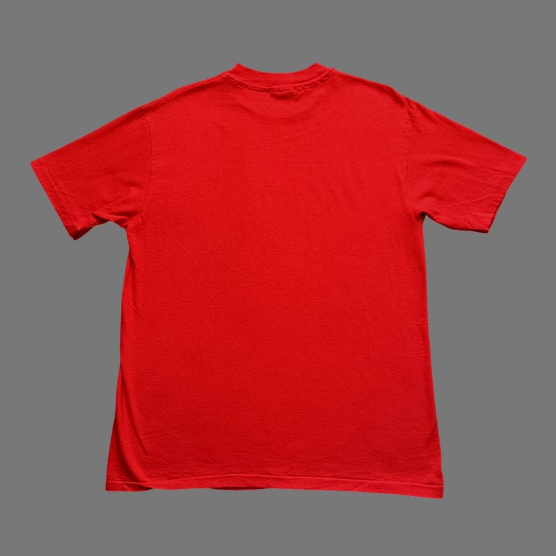 Hanes VTG 90s Hanes Beefy 'Only Visiting' Red SS Tee Size L GUC Size US L / EU 52-54 / 3 - 7 Thumbnail