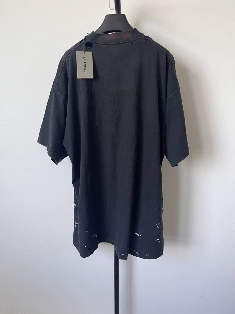 Balenciaga Balenciaga Solid Logo Print Jersey Short Sleeve Tee Size US M / EU 48-50 / 2 - 2 Thumbnail