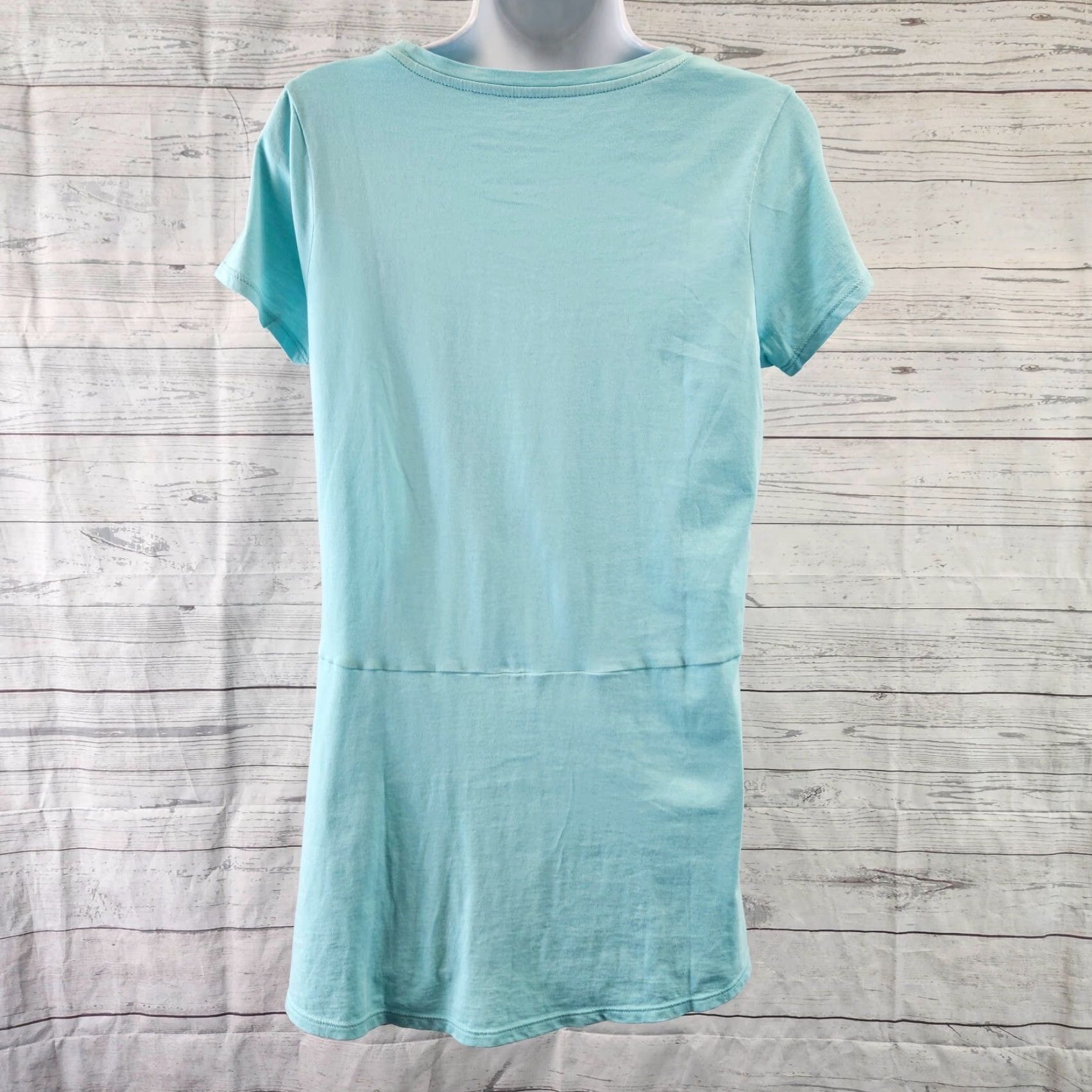 J. Jill Pure Jill Womens Scoop Neck Elliptical Tee XS Solid Blue Cotton T-Shirt Womens XS Short Sleeve Size XS / US 0-2 / IT 36-38 - 4 Thumbnail