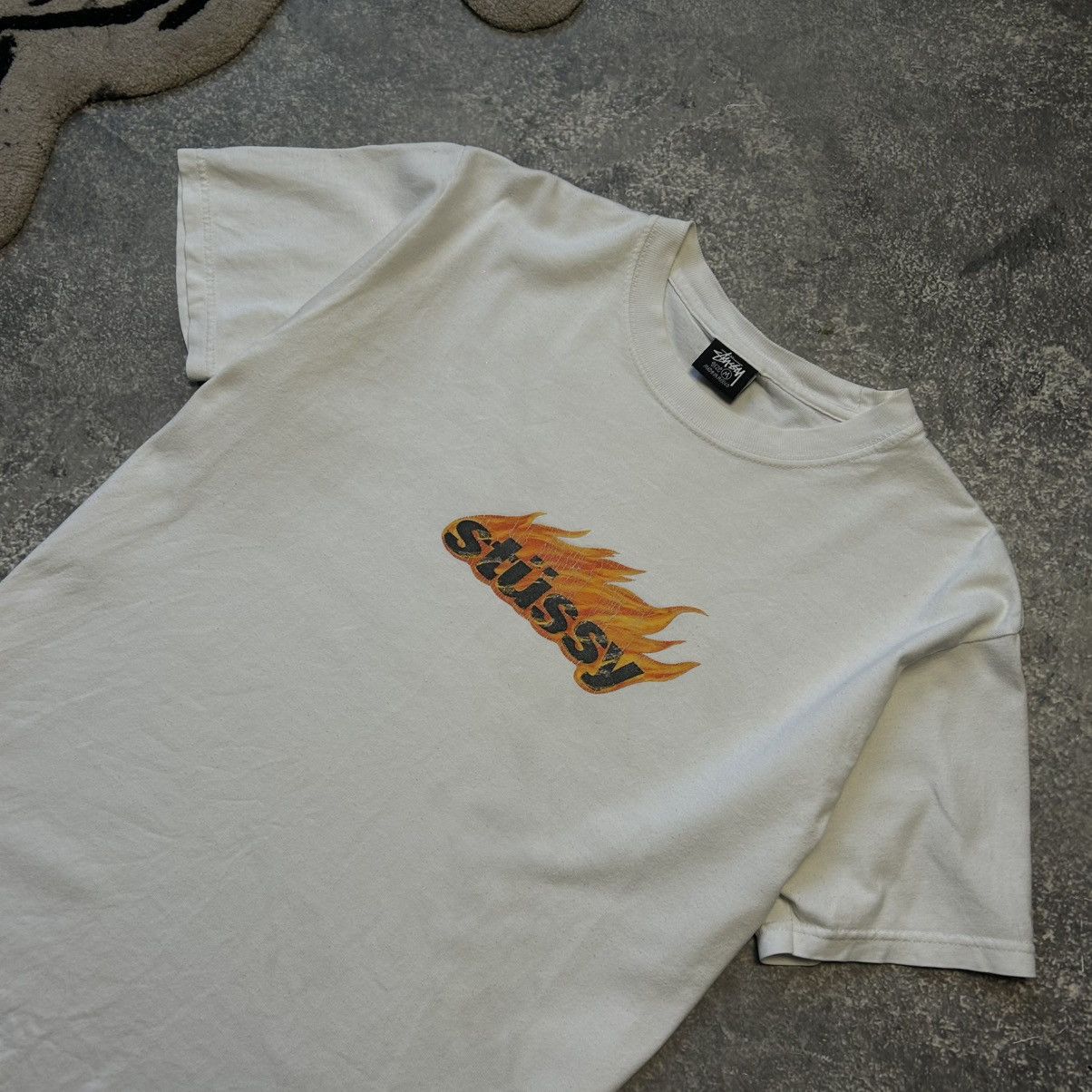 Stussy Luxury Stussy Big Fire Logo y2k opium streetwear tee size M Size US M / EU 48-50 / 2 - 2 Thumbnail