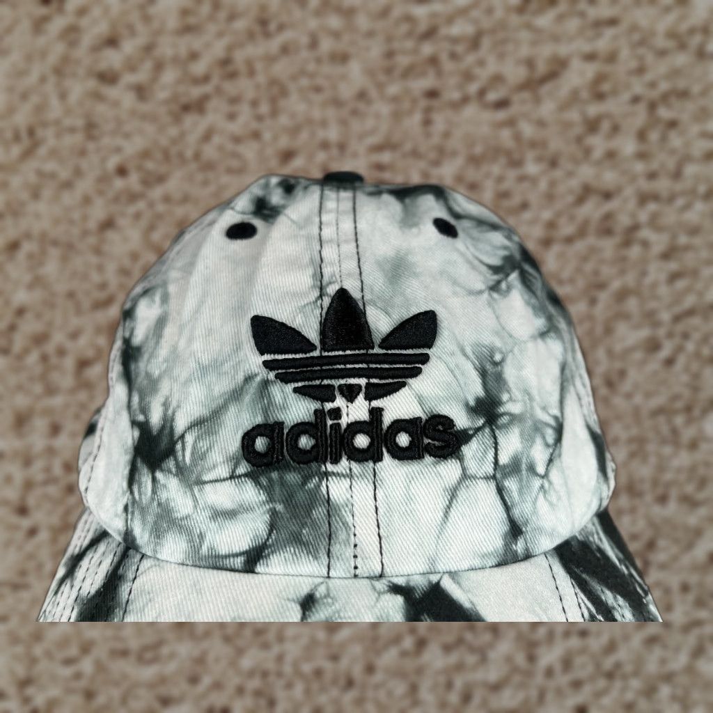 Adidas Adidas Hat Cap Strap Back Adult One Size White Black Tie Dye 100% Cotton Twill Size ONE SIZE - 1 Thumbnail
