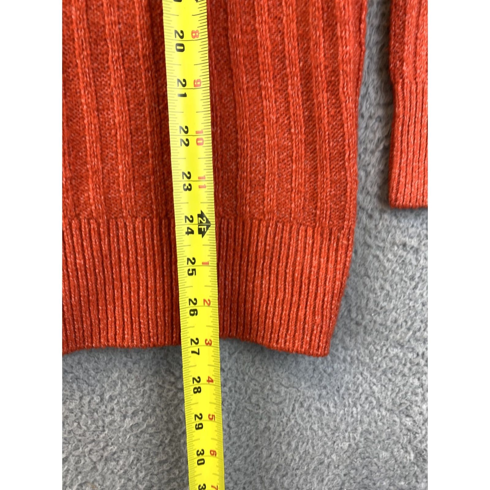 Vintage St. John's Bay Women’s Sweater XL Pullover Orange Cable Knit Mock Neck / 76-32 Size XL / US 12-14 / IT 48-50 - 5 Thumbnail