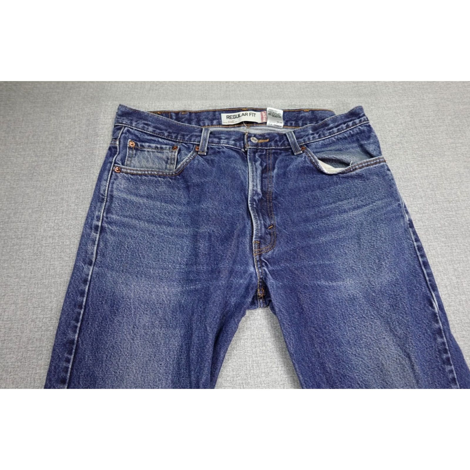 Levi's Levi's 505 Jeans Mens 38x32 Blue Regular Fit Western Cowboy Rancher Dark Wash Size US 38 / EU 54 - 2 Thumbnail