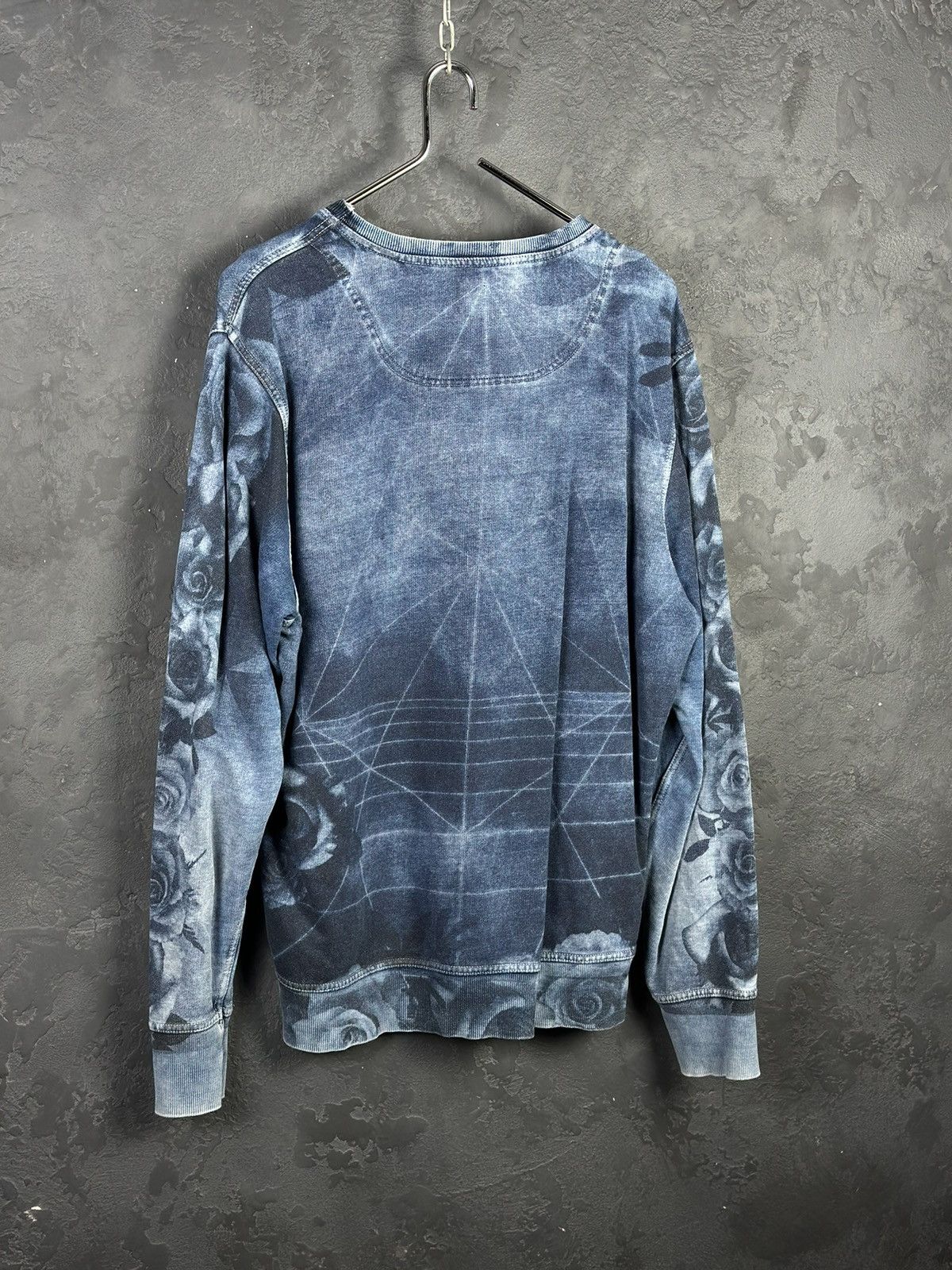Diesel × Vintage Diesel Big Skull Print Blue Sweatshirt Size US L / EU 52-54 / 3 - 6 Thumbnail