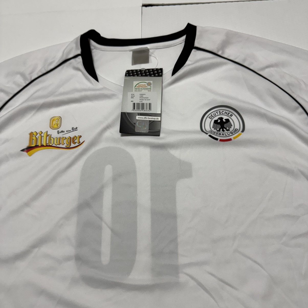 Vintage Germany Football Deutsche Fussball Bund Bitburger Jersey Size US XXL / EU 58 / 5 - 4 Thumbnail