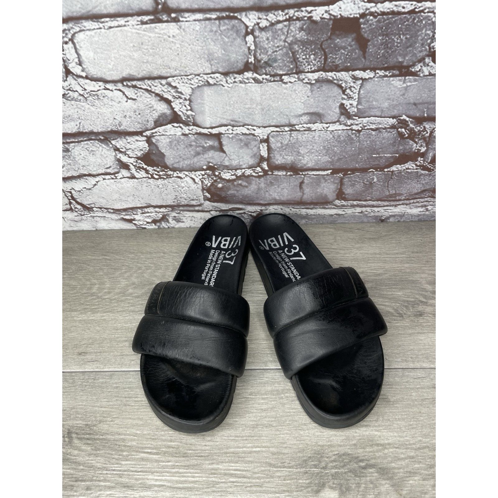 Other VIBA Porto Preto Black Leather Portugal Slides Sandals Women Size US 6.5 / IT 36.5 - 11 Thumbnail
