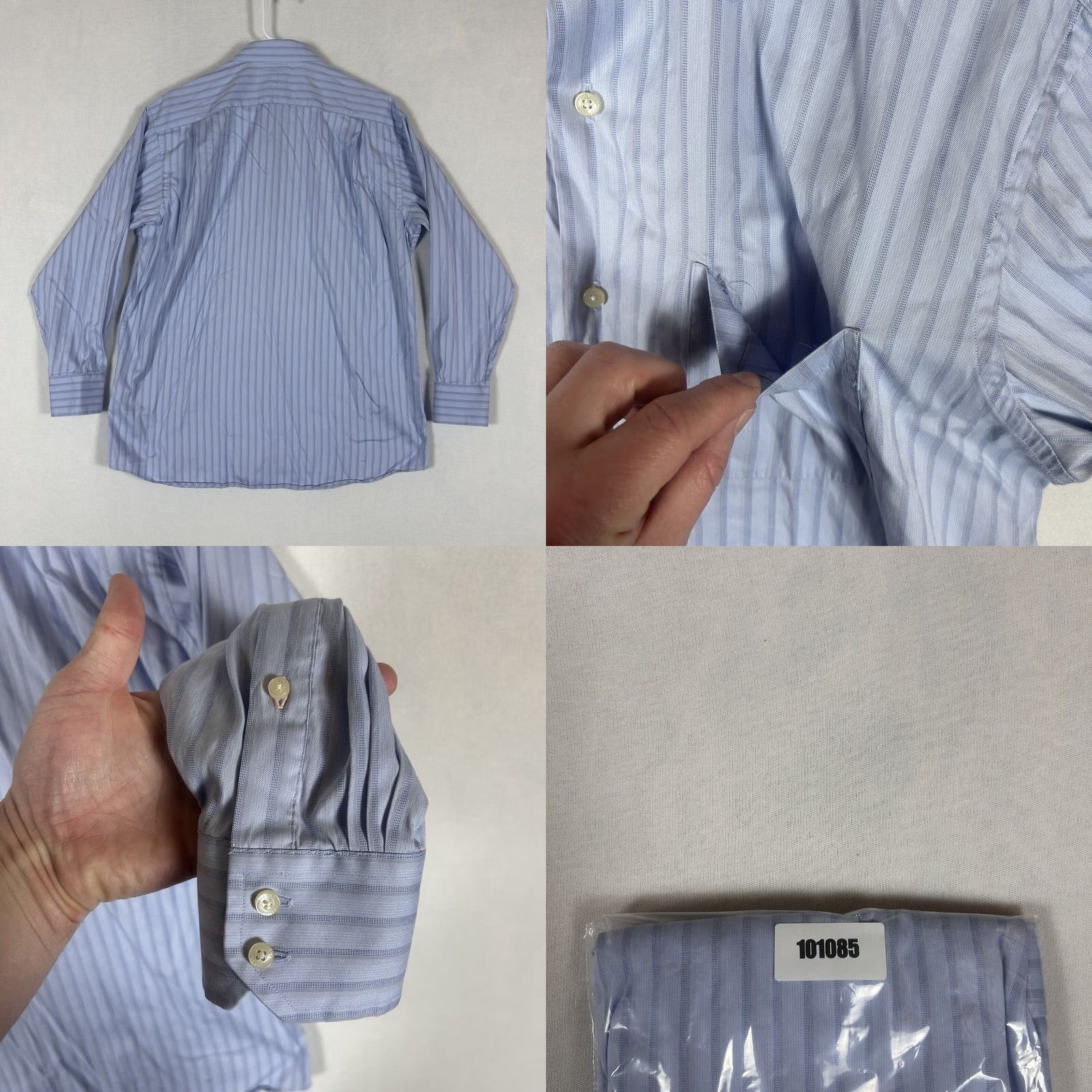 Tommy Bahama Tommy Bahama Button-Up Shirt Mens 16 (32-33) Long Sleeve Striped Silk Blend Cotton Blend Navy Blue/Multi Size US L / EU 52-54 / 3 - 8 Thumbnail