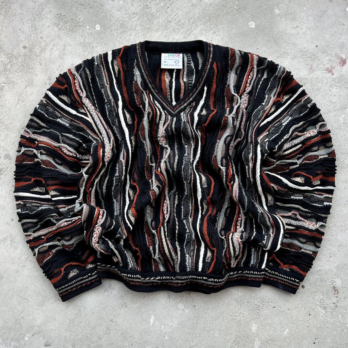 Coogi CRAZY VINTAGE COOGI 3D CABLE V NECK Size US M / EU 48-50 / 2 - 8 Thumbnail