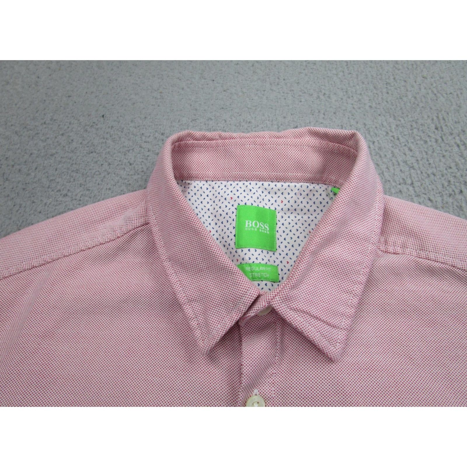 Hugo Boss Hugo Boss Shirt Check Short Sleeve Pink Medium Regular Fit Stretch Button-Up Mens Size US M / EU 48-50 / 2 - 3 Thumbnail