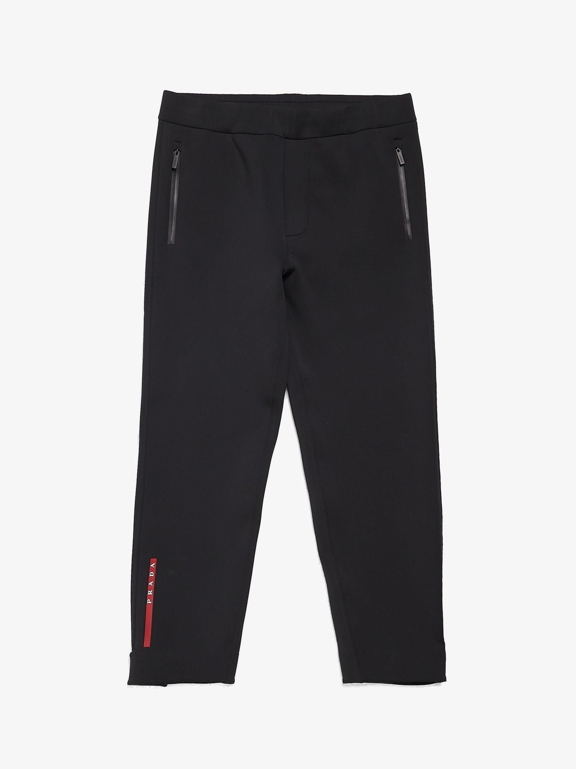 image of Prada Black Neoprene Polyester Blend Sweatpants, Men's (Size 37)