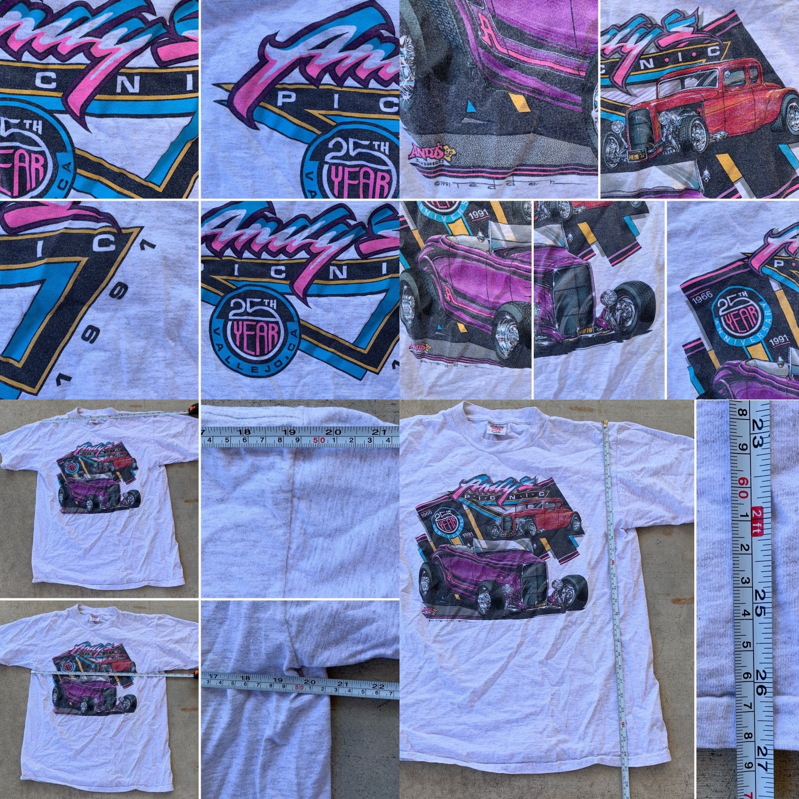 Vintage VINTAGE Andy’s Picnic 25th Year Anniversary T Shirt XL Gray 1990s Graphic Tee Andy’s Tees 1991 Mens Size US XL / EU 56 / 4 - 8 Thumbnail