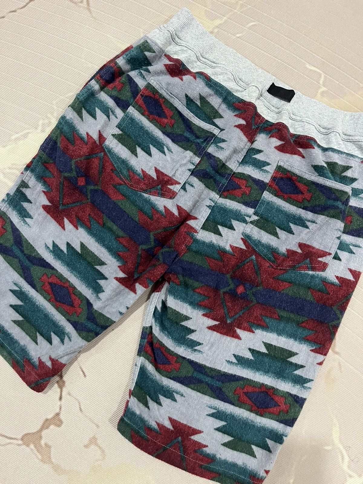 Japanese Brand Corisco Aztec Tribal Fleece Shorts Adjustable Belt L Size US 34 / EU 50 - 10 Thumbnail