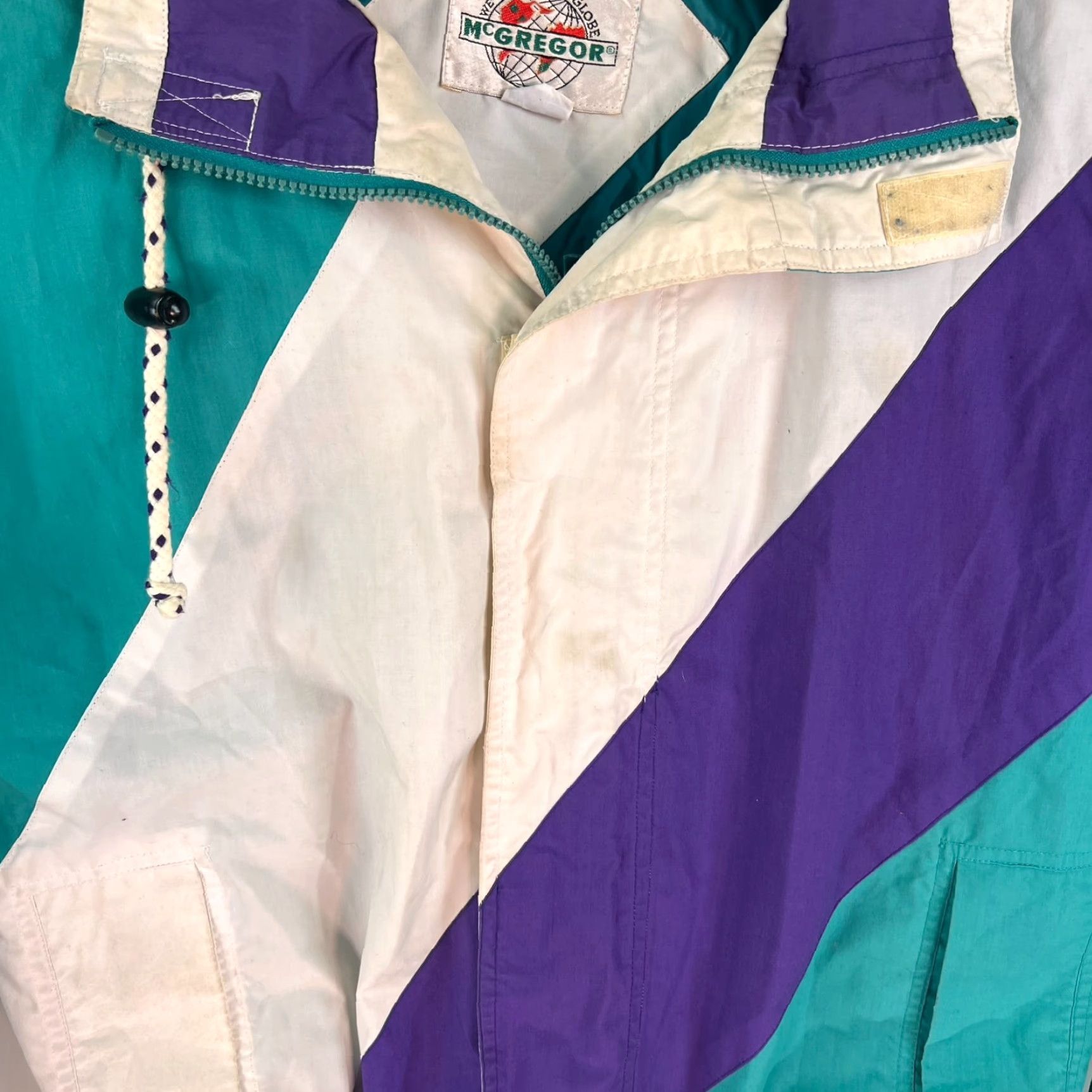 McGregor VINTAGE McGregor Windbreaker Shirt Adult M Purple Teal Retro 70s Mens Size US M / EU 48-50 / 2 - 3 Thumbnail