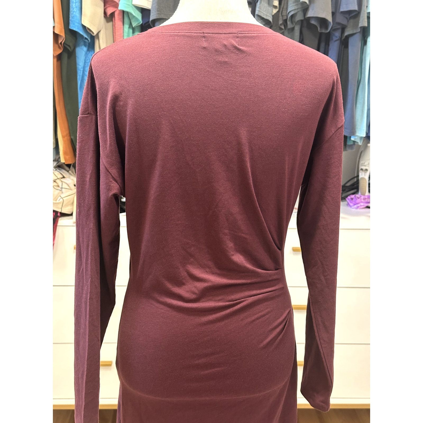 Other Open Edit Women's Plumb Purple Ruched Side Mini Dress S NWT Size S / US 4 / IT 40 - 6 Thumbnail