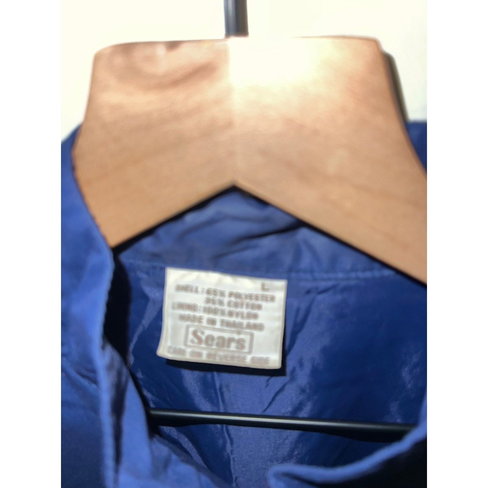 Sears Vintage Sears Jacket Shell Blue Polyester Outerwear 80s 70s Size US L / EU 52-54 / 3 - 7 Thumbnail