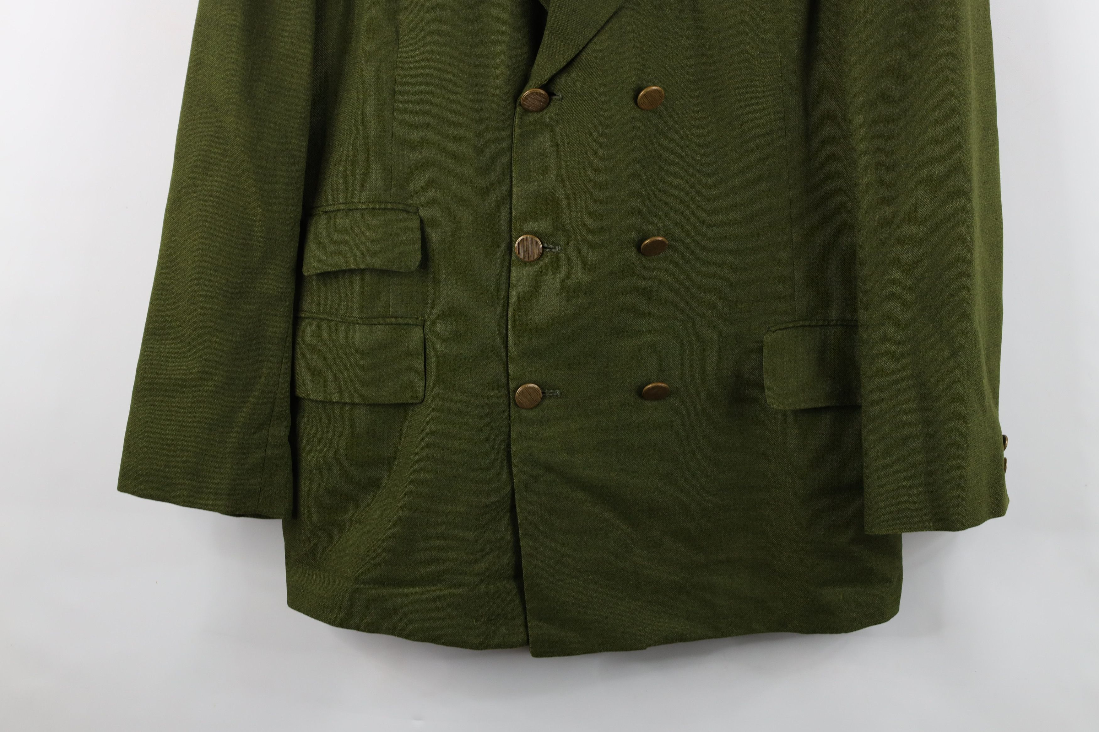 Vintage Vintage 50s 60s Macys Breasted Blazer Suit Jacket Green USA Size US XXL / EU 58 / 5 - 3 Thumbnail