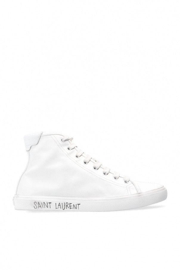 Saint Laurent Paris o1s1wg111024 Malibu Mid-Top Sneakers Smooth Leather in White Size US 7 / IT 37 - 1 Thumbnail
