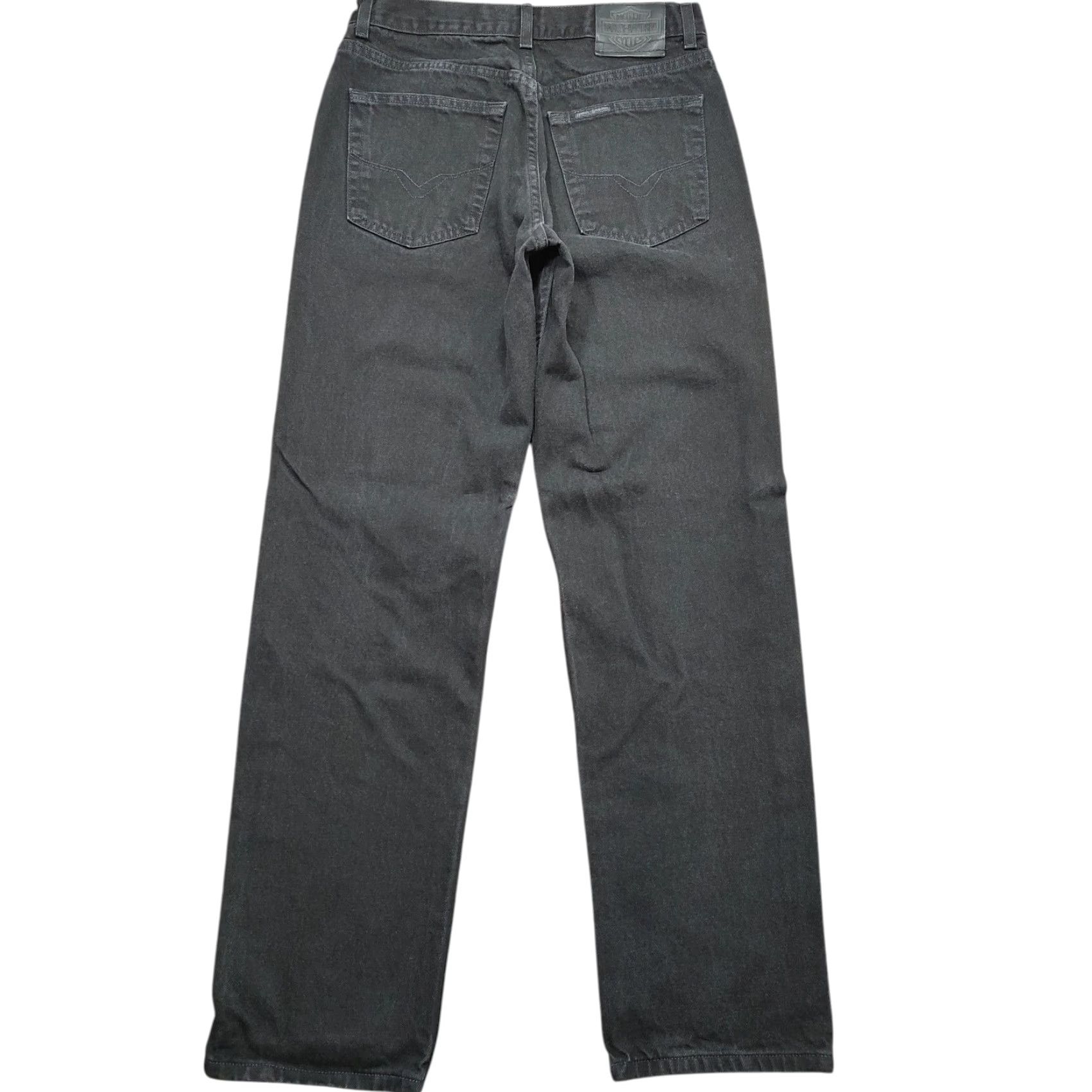 Harley Davidson VTG Harley-Davidson Jeans Mens 30x32 Black Straight Leg Biker Denim 5-Pocket Zip Zipper Logo Size US 30 / EU 46 - 2 Thumbnail