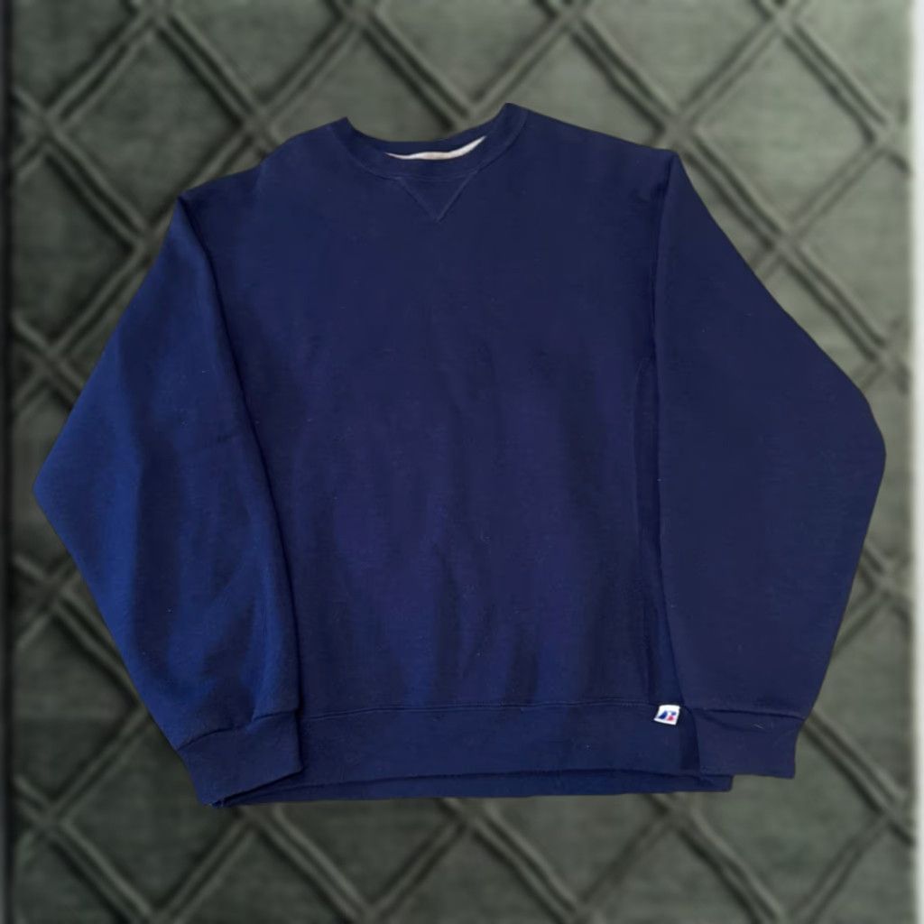 Russell Athletic VINTAGE Russell Athletic Navy Blue Y2K Crewneck Sweatshirt Medium Shirt Men M Navy Blue Russell Athletic Crewneck Pullover Vintage 90s Size US M / EU 48-50 / 2 - 1 Thumbnail