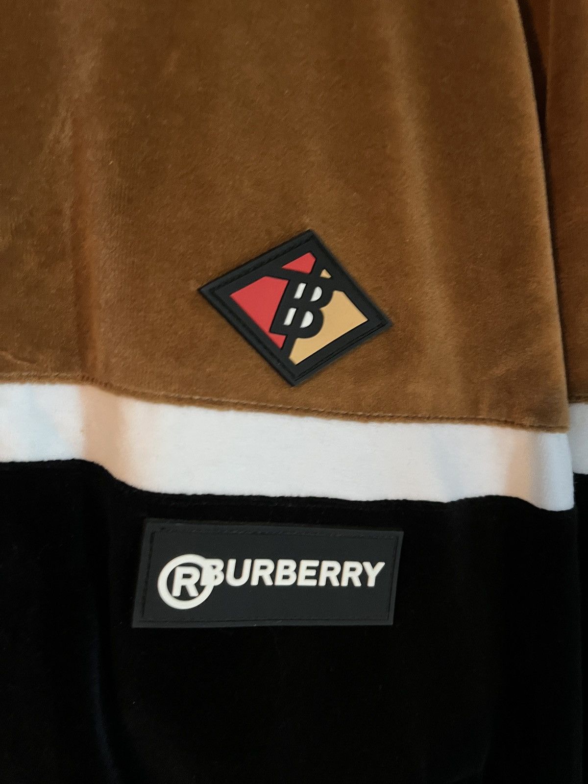 Burberry Burberry Logo-Appliquéd Cotton-Blend Velour Track Jacket XL Size US XL / EU 56 / 4 - 2 Thumbnail