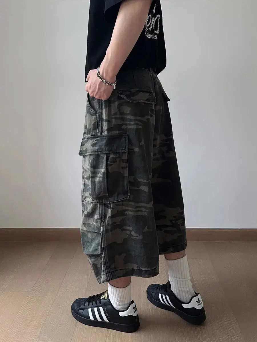 Japanese Brand Hip hop large pocket camouflage denim shorts Size US 32 / EU 48 - 5 Thumbnail