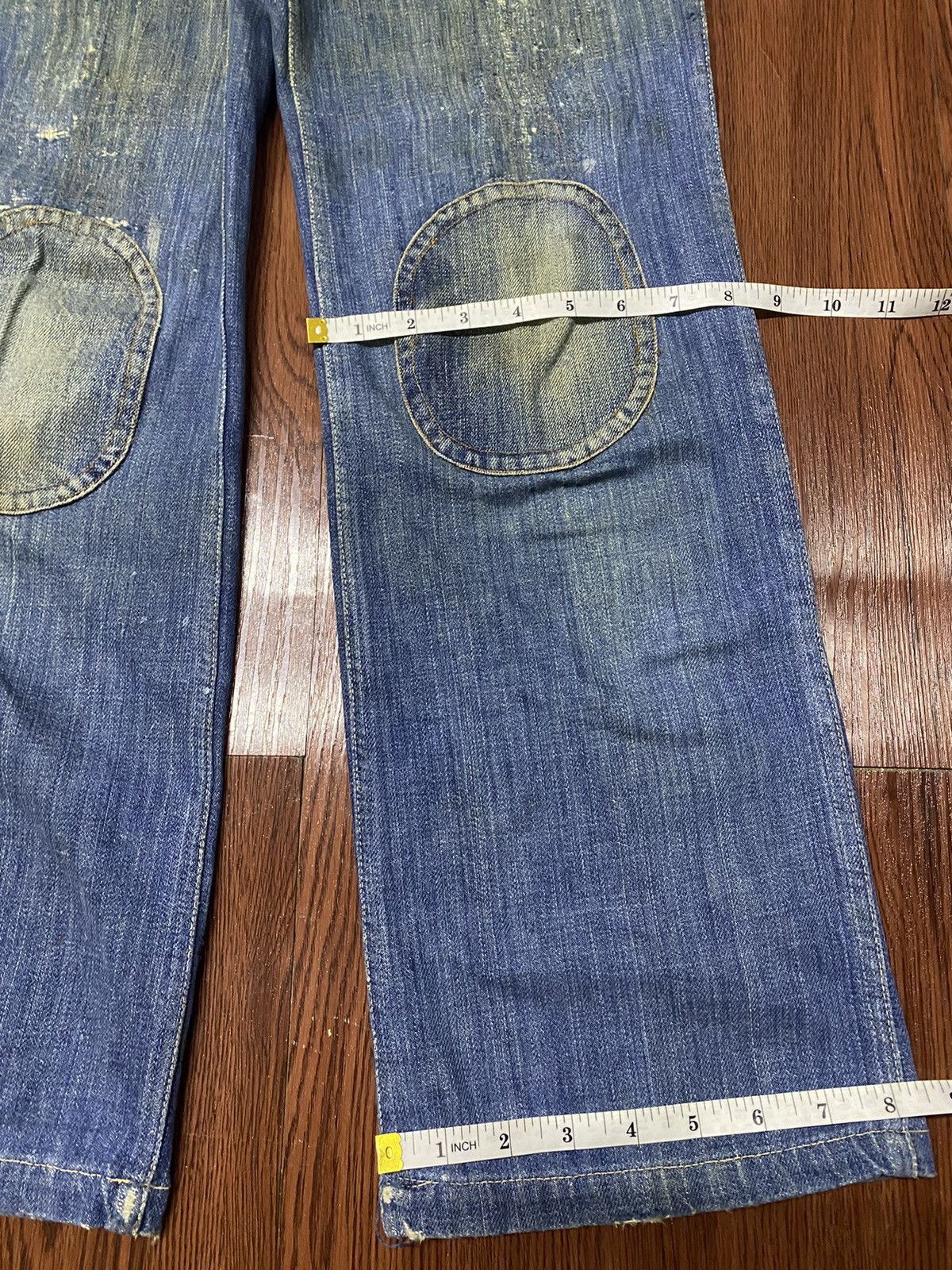 Japanese Brand Vintage Japanese Brand Dirty Thrashed Double Knee Jeans Size US 29 - 13 Thumbnail