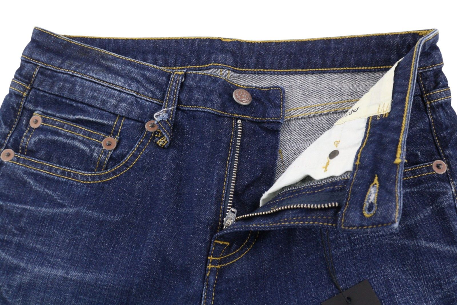 R13 BOY STRAIGHT 27 Howell Indigo Uneven Hem Jeans 85792 Size 27" / US 4 / IT 40 - 4 Thumbnail