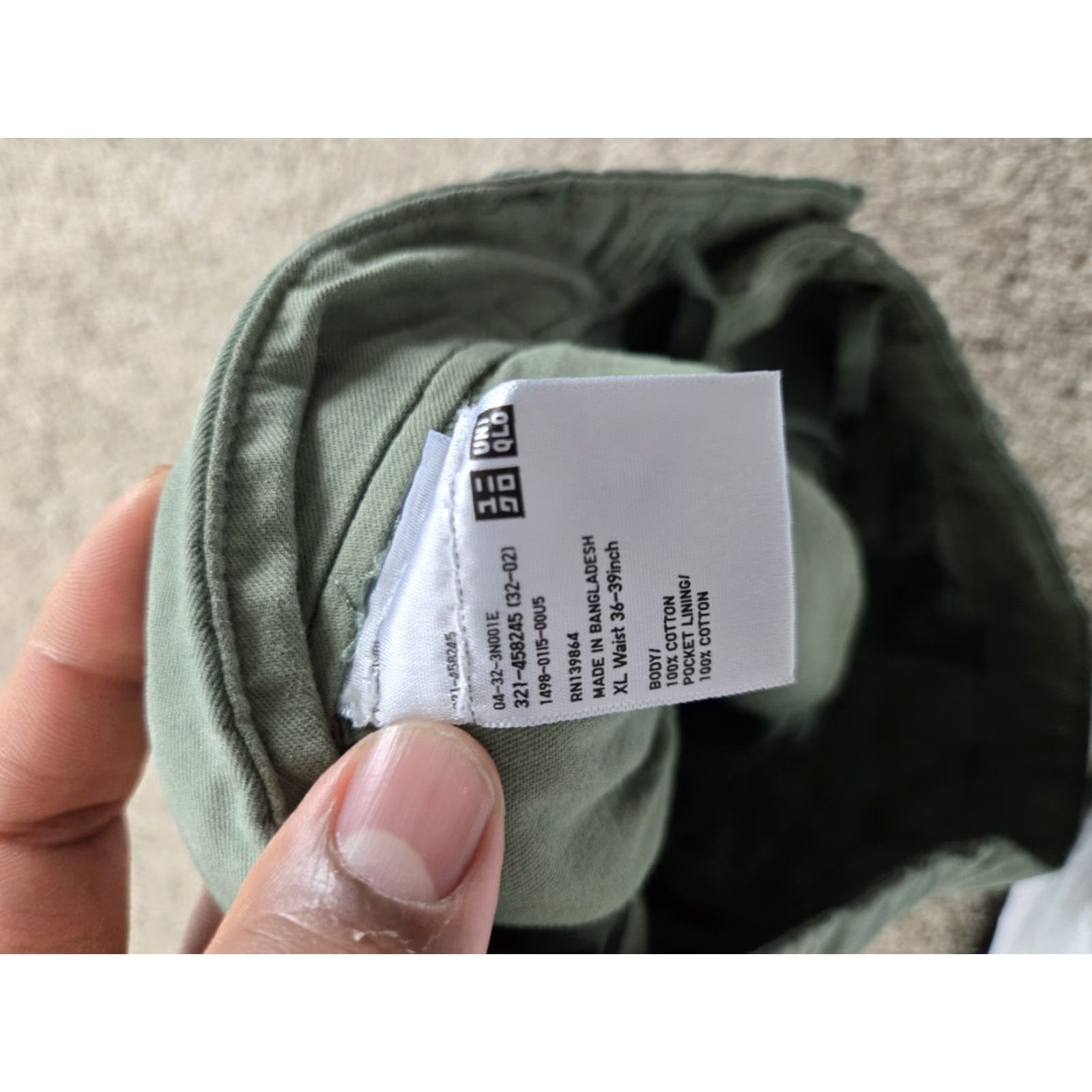 Uniqlo Uniqlo Chino Shorts Mens XL Green Classic Casual Flat Front Cotton Drawstring Size US 36 / EU 52 - 3 Thumbnail